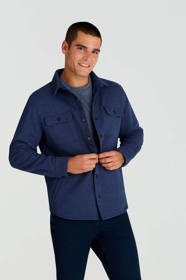 Camisaco punto matelasse azulino