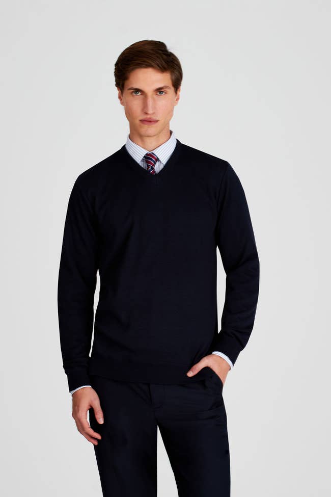 Sweater liso azul melange